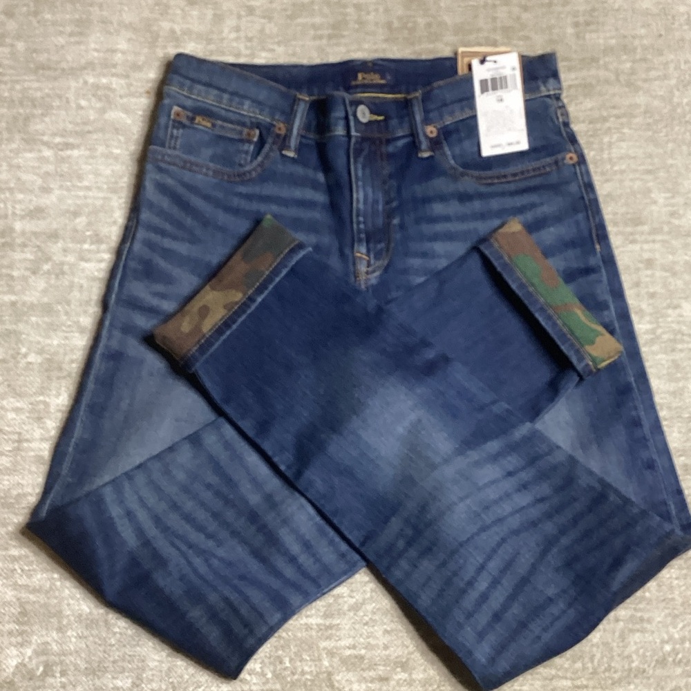 Boys Blue Denim Jeans with Camouflage Accents